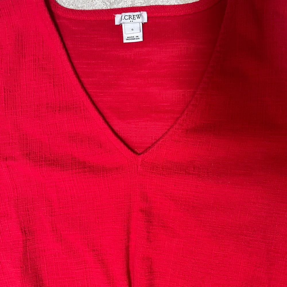 J Crew top. Size S. Short sleeve red top. - Picture 4 of 6